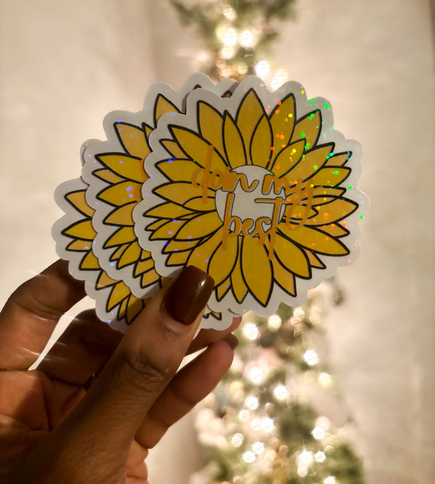 Doin My Best Sunflower Vinyl Sticker